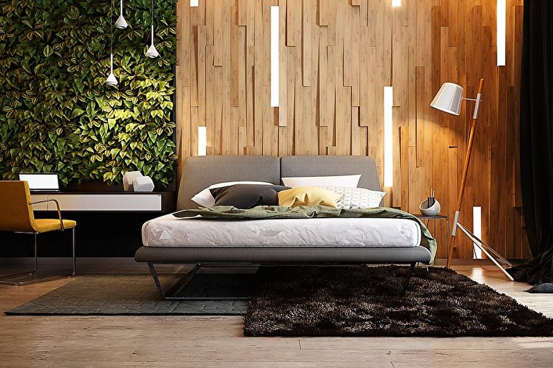 Bedroom 10 sqm in eco-style - Interior Design