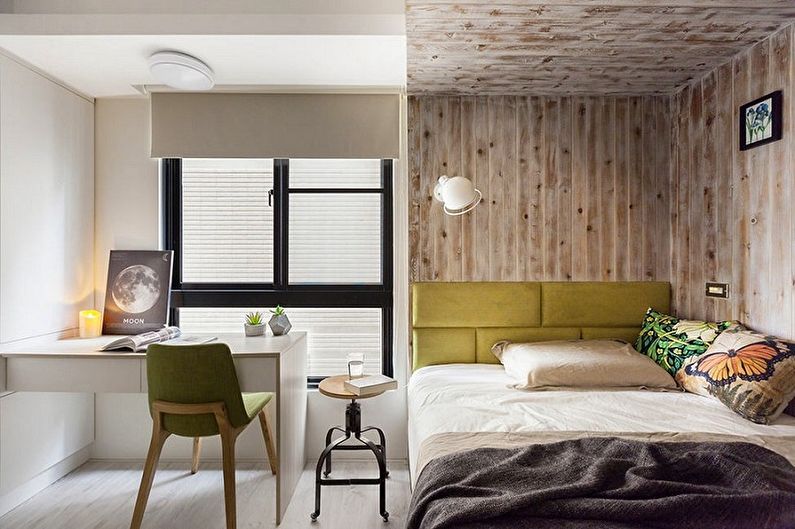 Bedroom 10 sqm in eco-style - Interior Design