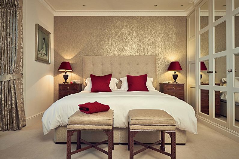 Red bedroom 10 sq.m. - Interior Design