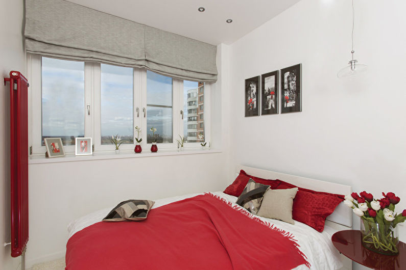 Red bedroom 10 sq.m. - Interior Design