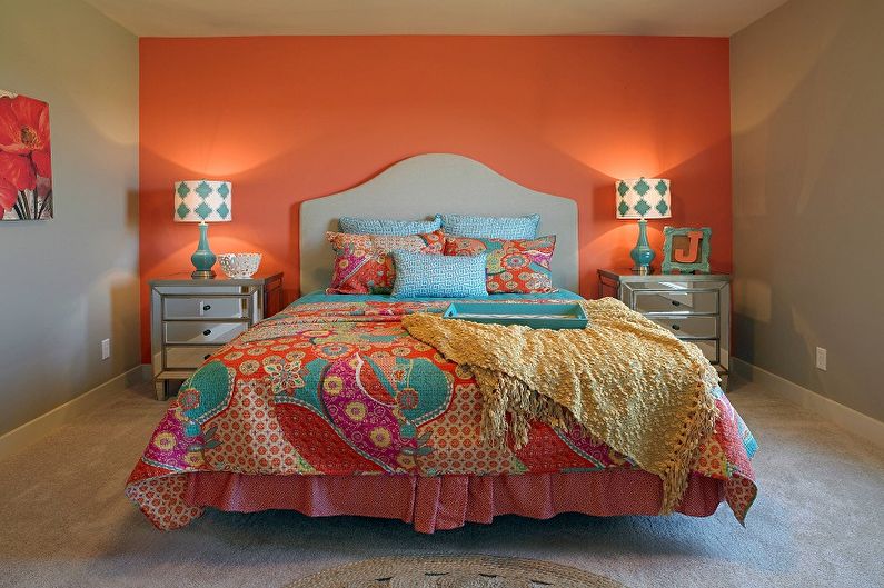 Orange bedroom 10 sq.m. - Interior Design
