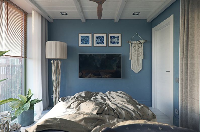 Blue bedroom 10 sq.m. - Interior Design