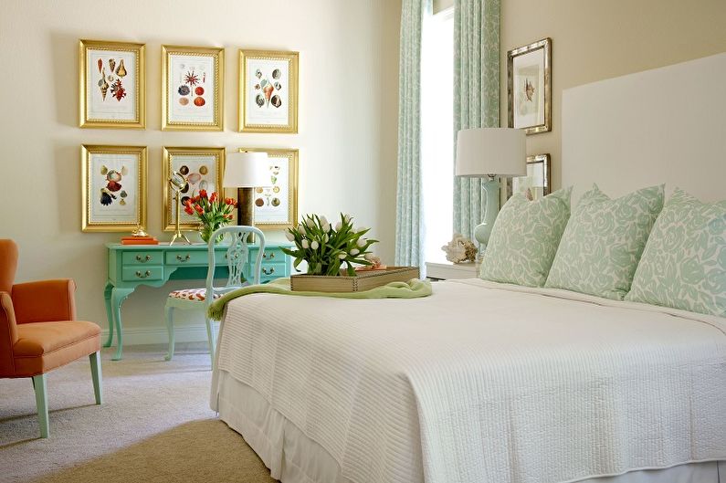 The interior design of the bedroom is 10 sq.m. - Photo