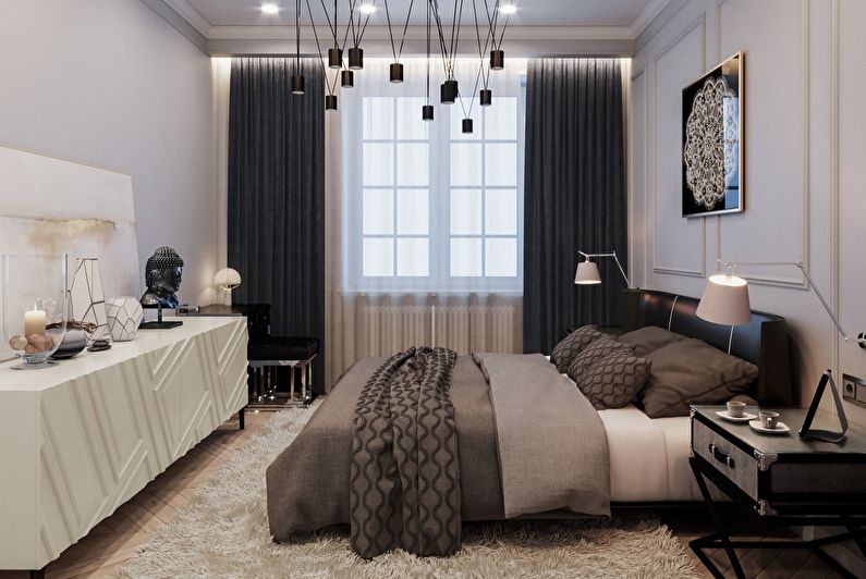 The interior design of the bedroom is 10 sq.m. - Photo