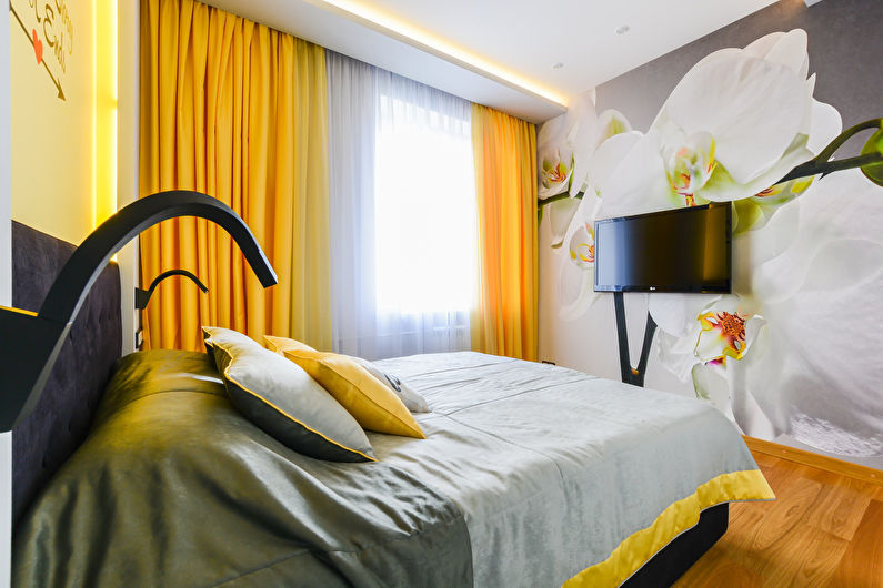 The interior design of the bedroom is 10 sq.m. - Photo