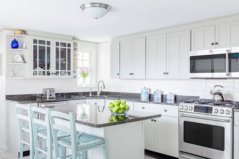 Kitchen 10 sq.m. in marine style - Interior Design
