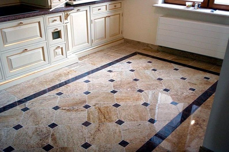 Kitchen design 10 sq.m. - floor finish