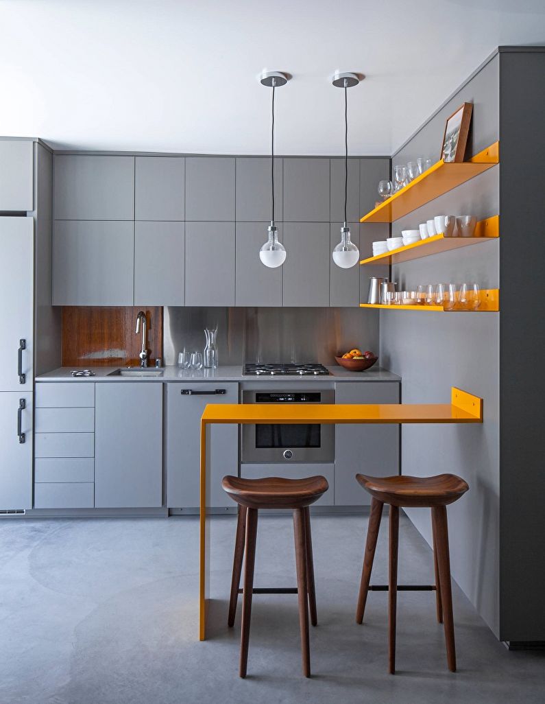 Kitchen design 10 sq.m. - ceiling decoration