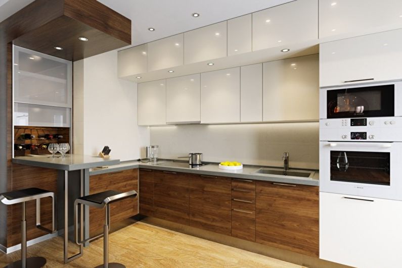 Kitchen interior design 10 sq.m. - Photo
