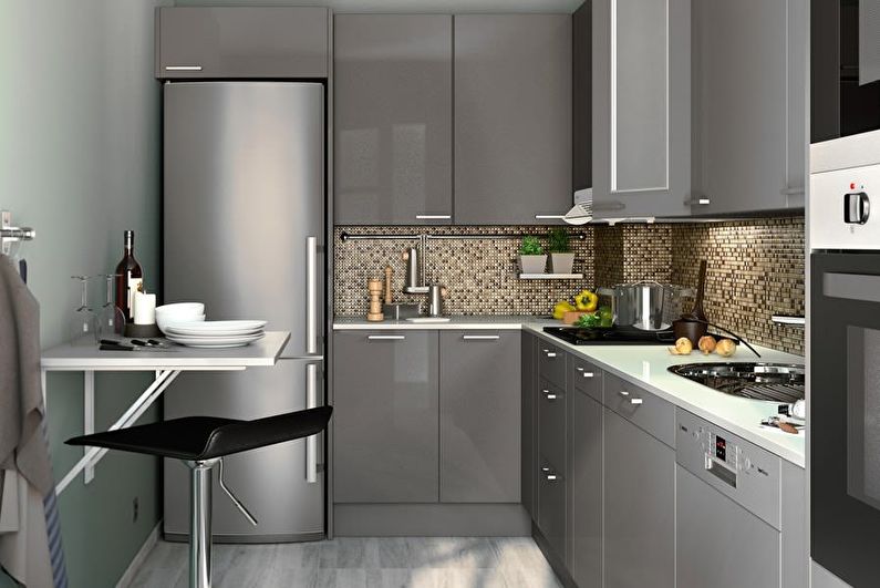 Kitchen interior design 10 sq.m. - Photo