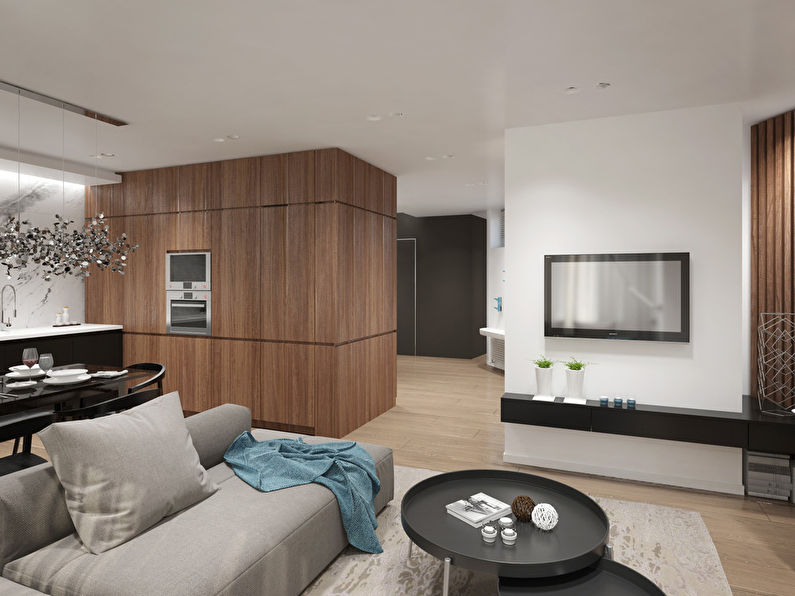Kitchen-living room in a modern style - photo 3