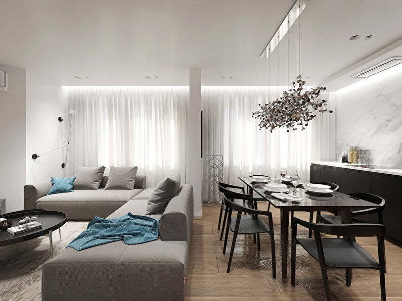 Kitchen-Living Room in a Modern Style - photo 4