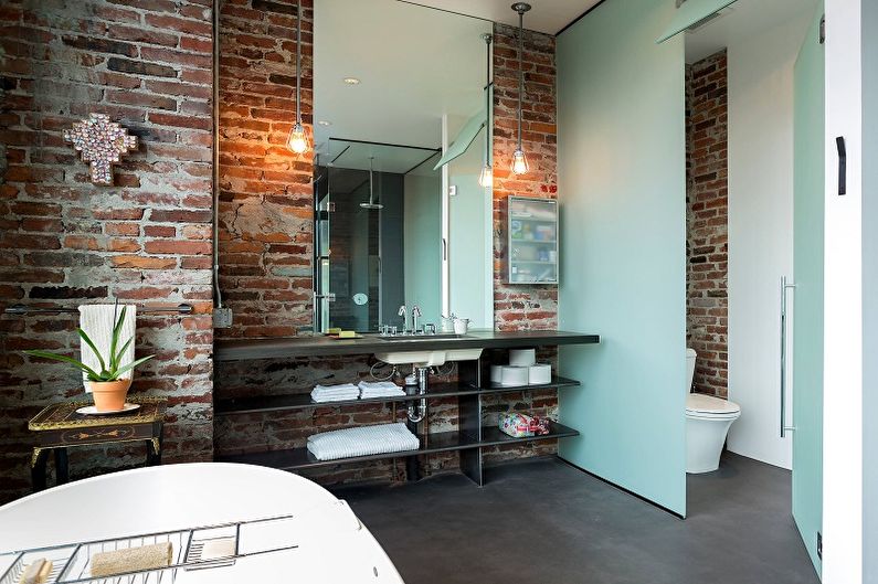 Bilik Mandi Terracotta Loft Style - Reka Bentuk Dalaman