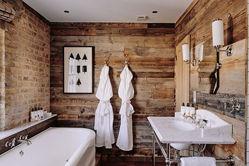 Bilik Mandi Gaya Brown Loft - Reka Bentuk Dalaman