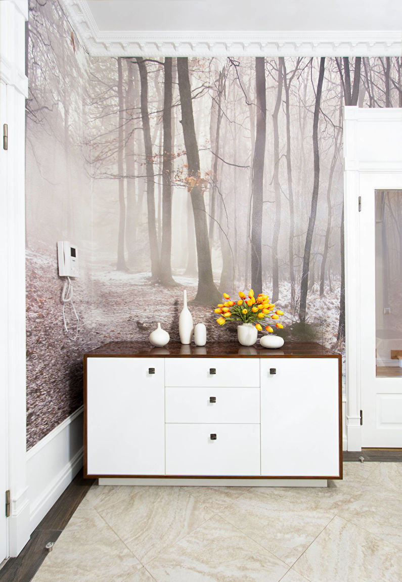 How to visually enlarge a room - Wall mural