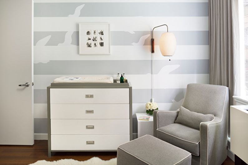 How to visually enlarge a room - Drawings in the form of various stripes in the interior