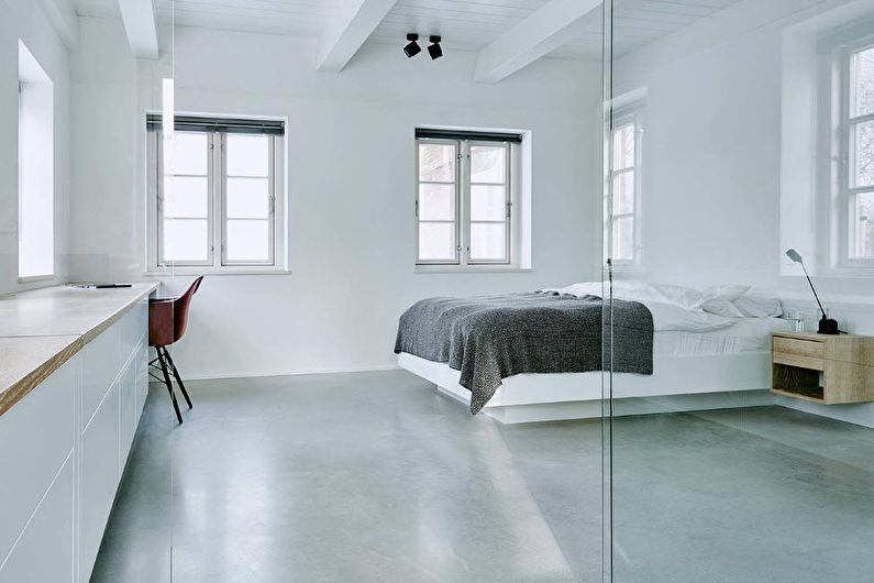 White bedroom in a modern style - Interior Design