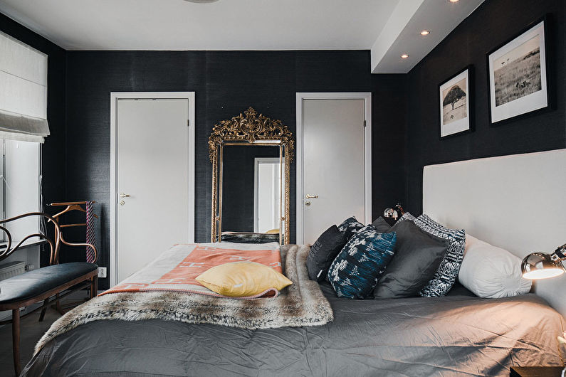 Black bedroom in a modern style - Interior Design