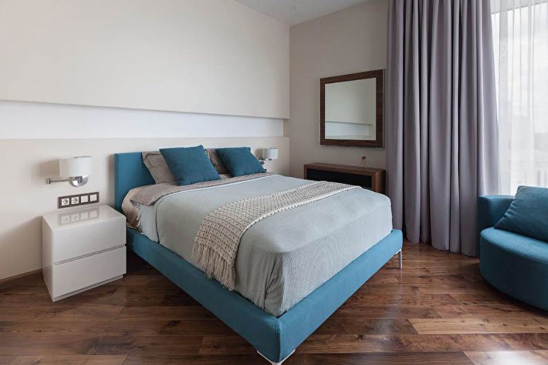 Design a bedroom in a modern style - floor decoration