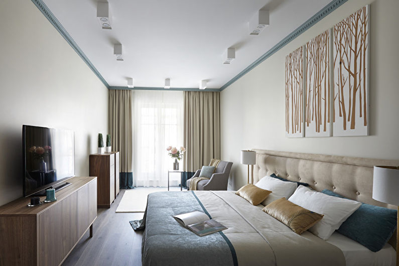 Interior design bedroom in a modern style - photo