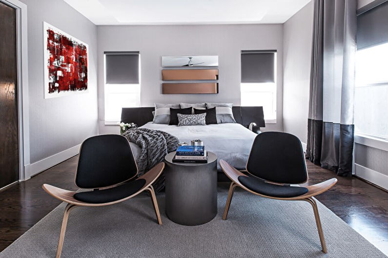 Interior design bedroom in a modern style - photo