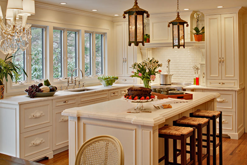 Interior design kitchen in the style of shabby chic - photo