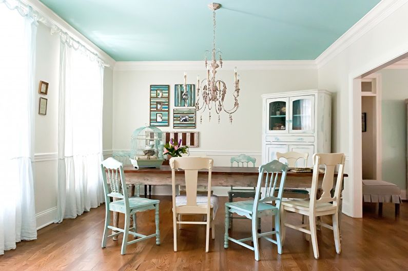 Interior design kitchen in the style of shabby chic - photo