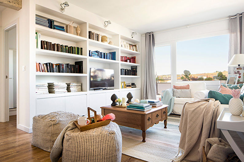 Interior design living room in the style of shabby chic - photo