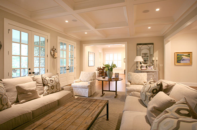 Interior design living room in the style of shabby chic - photo