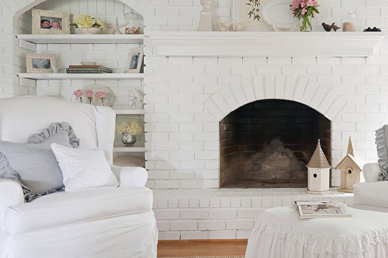 Interior design living room in the style of shabby chic - photo