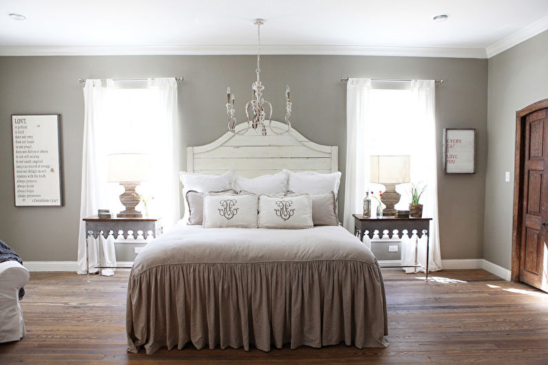 Interior design bedroom in the style of shabby chic - photo