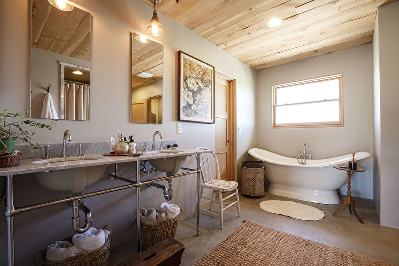 Interior design of a bathroom in the style of shabby chic - photo