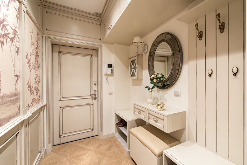 Interior design hallway in the style of shabby chic - photo