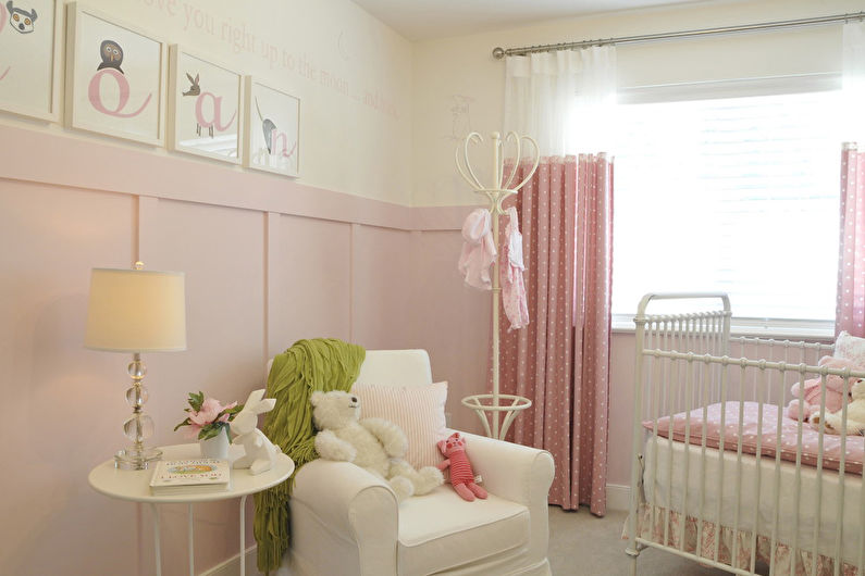 Interior design of a baby room in the style of shabby chic - photo