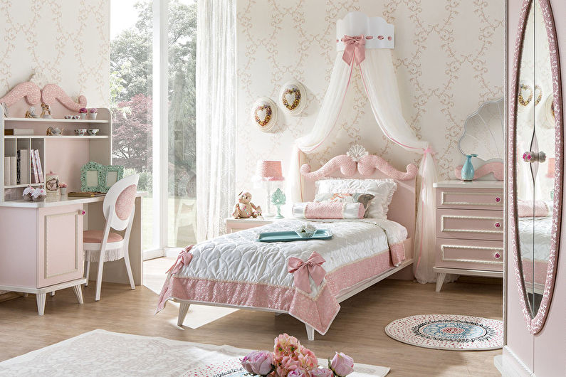 Interior design of a baby room in the style of shabby chic - photo