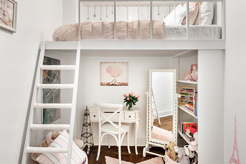 Interior design of a baby room in the style of shabby chic - photo