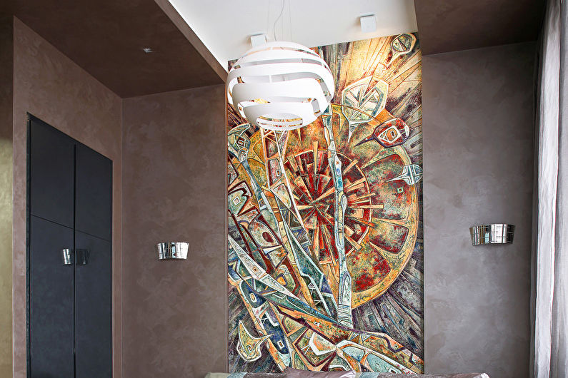 Plasterboard ceiling in the living room - photo
