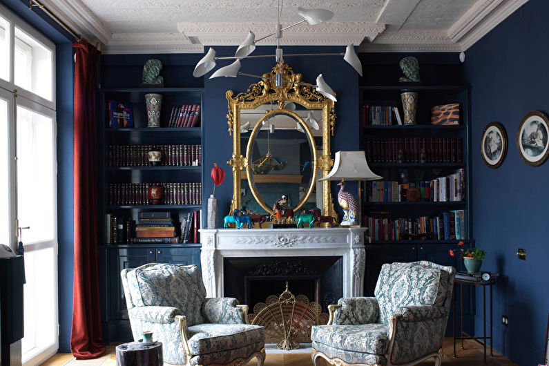 Plasterboard ceiling in the living room - photo