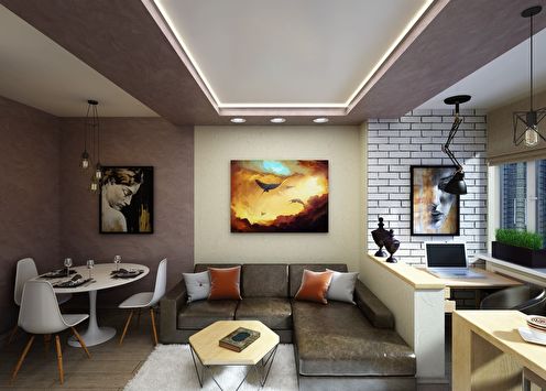 Design project of the living room 