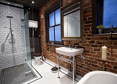 Loft style bathroom (+65 photos)