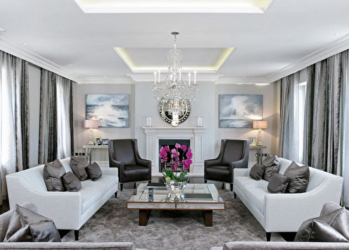 Drywall ceiling in the living room (+60 photo)