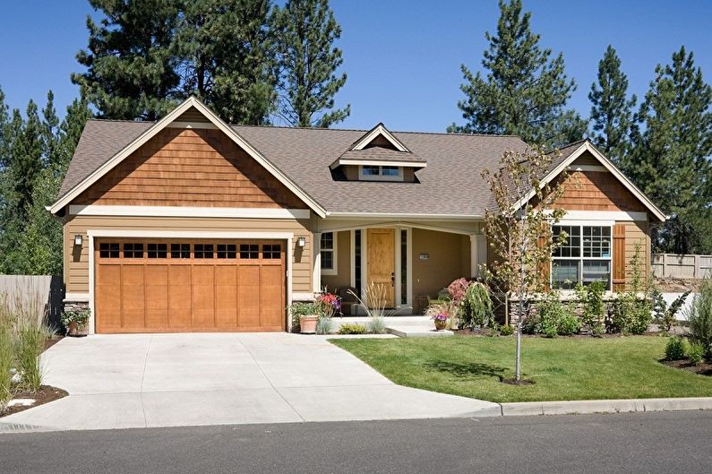 One-storey house with a garage - Materials for construction