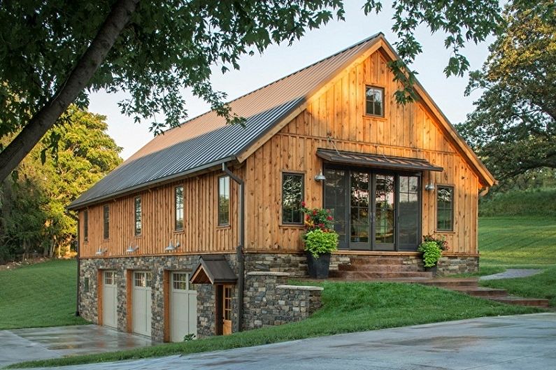 Modern projects of one-story houses with a garage - Garage in the basement