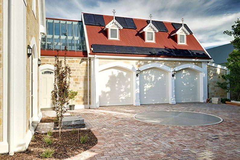 Modern projects of one-story houses with a garage - One-story house with a garage extension