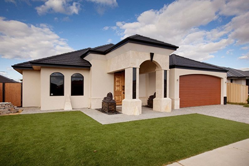 One-storey houses with a garage - photos and projects