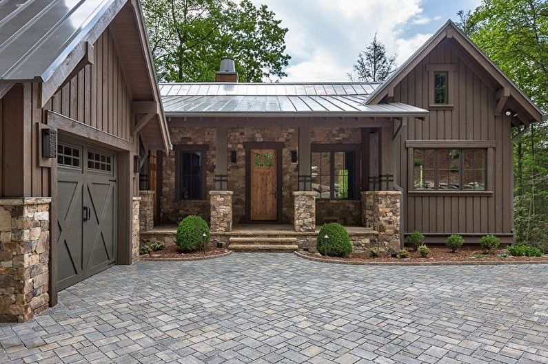 One-storey houses with a garage - photos and projects