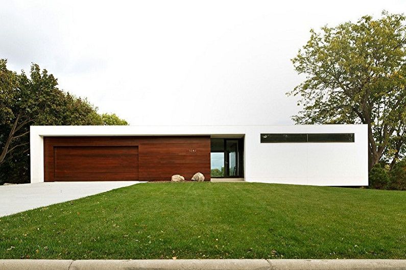 One-storey houses with a garage - photos and projects
