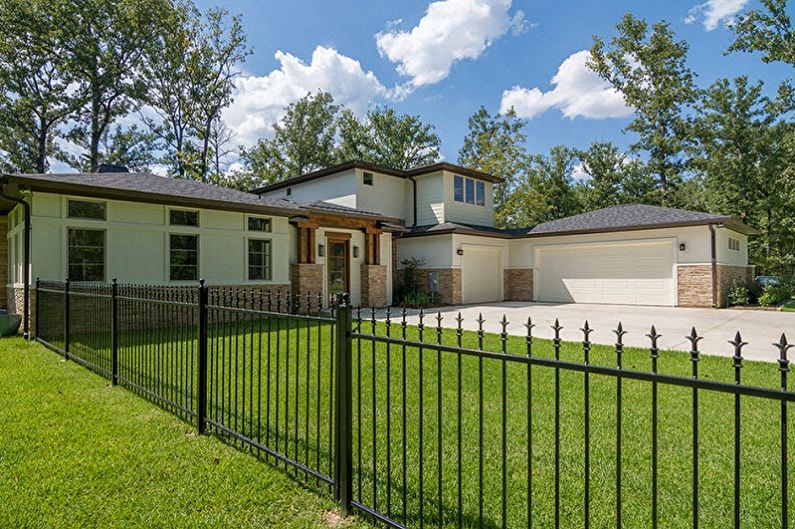 One-storey houses with a garage - photos and projects