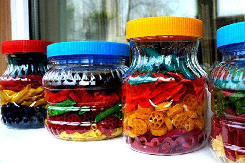 DIY Pasta Crafts - Jars of Colored Pasta