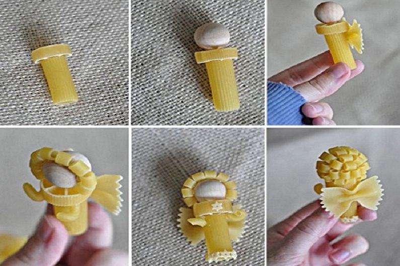 DIY Christmas pasta crafts - Christmas angels